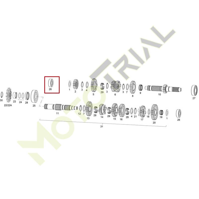 ПОДШИПНИК ПЕРЕКЛЮЧЕНИЯ 6203C3 для MR Rieju